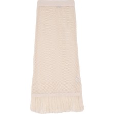 People By Fabrika Normal Bel Bej Kadın Desenli Diz Altı Etek SPBF4SL-ETK5598