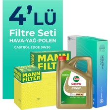 Mann Filter Audi Q7 50 Dizel Filtre Bakım Seti Castrol Motor Yağlı (2019-2024) 4 Lü