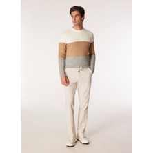 E 4.0 Design Studio x Fabrika Bağlamalı Bel Normal Paça Taş Erkek Chino Pantolon F4WM-PNT F56