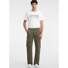 Guess Jeans Normal Paça Haki Erkek Kargo Pantolon M4YB40WGCV1G8EV Gj Mens Cargo Chıno