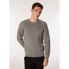 Only & Sons Düz Yaka Normal Düz Gri Erkek Kazak Onspın Reg 12 Crew Knıt