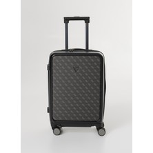 Guess Siyah Çekçekli Sert Valiz Verona Cabın Trolley - Jetset