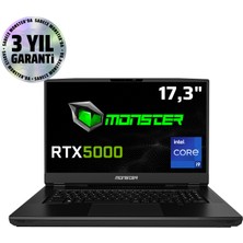 Monster Markut M7 V6.2.2 Intel Core I9 13980HX 64 GB Ram 2 Tb SSD 16 GB Rtx 5000 Ada Freedos 17,3" UHD 144 Hz Iş Istasyonu