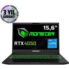 Monster  Abra A5 V20.2.5 Intel Core i5 13500H 32 GB RAM 1 TB SSD 6 GB  RTX 4050 Windows 11 15,6" FHD 144 Hz Oyun Bilgisayarı