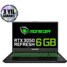 Monster Abra A5 V21.1.4 Intel Core I5 12450H 16 GB Ram 1 Tb SSD 6 GB Rtx 3050 Freedos 15,6" Fhd 144 Hz Oyun Bilgisayarı