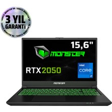 Monster Abra A5 V21.3.4 Intel Core I7 12700H 16 GB Ram 1 Tb SSD 4 GB Rtx 2050 Freedos 15,6" Fhd 144 Hz Oyun Bilgisayarı