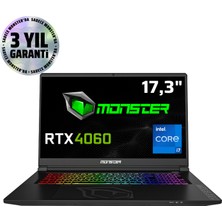 Monster Tulpar T7 V26.1.4 Intel Core I7 13700H 16 GB Ram 1 Tb SSD 8 GB Rtx 4060 Freedos 17,3" Fhd 144 Hz Oyun Bilgisayarı