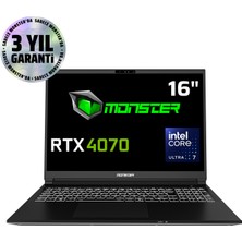 Monster Tulpar T6 V2.1.5 Core Ultra 7 155H 32 GB Ram 1 Tb SSD 8 GB Rtx 4070 Windows 11 Home 16" Wqxga 240 Hz Taşınabilir Bilgisayar