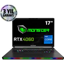 Monster Semruk S7 V9.1.1 Intel Core i7 13700HX 32 GB RAM 1 TB SSD 8 GB RTX 4060 Windows 11 17" QHD+ 240 Hz Oyun Bilgisayarı