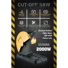 Assur Germany 2000W 355mm Bakır Sargılı Metal Şanzıman Profesyonel Profil Metal Kesme Makinesi