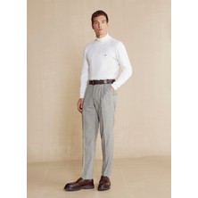 Brooks Brothers Normal Bel Duble Paça Standart Gri Erkek Pantolon BBFW24MPT008