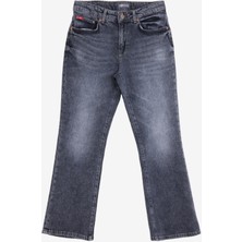 Lee Cooper Melinda Yüksek Bel İspanyol Paça Kesim Geniş Paça Francesca Anthracite Kadın Jean Pantolon