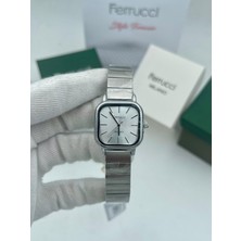 Ferrucci Kadın Kol Saati Fc 01104 Kare Model Gümüş Renk Orjinal 2 Yıl Garantili + Bileklik Hediyeli