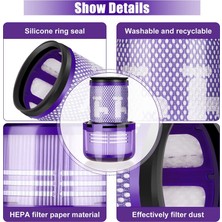 Echo Chicly Dyson V12 Detect Slim Kablosuz Süpürge Için 2 Adet Filtre, 971517-01 (Yurt Dışından)