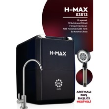 H-MAX Reverse Osmosis System 8 Litre 15 Aşama Mineralli 75 Gpd Su Arıtma Cihazı HMAXS3512