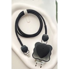 Deilmi Figürlü Iphone 11 12 13 14 15 16 Pro Max Xs Xr X Uyumlu Adaptör & Kablo Koruyucu 5'li Set