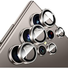 Etiget Samsung Galaxy S24 Ultra Kamera Koruyucu Lens Alüminyum Alışımlı Safir Cam (Titanyum Gri)