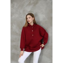 Uğur Butik Kapüşonlu Çıtçıtlı Tunik Sweat