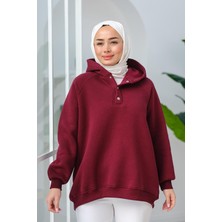 Uğur Butik Kapüşonlu Çıtçıtlı Tunik Sweat