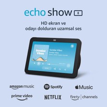 Amazon Echo Show 8 | 3. Nesil | Alexa | Akıllı Ev Asistanı | 2024