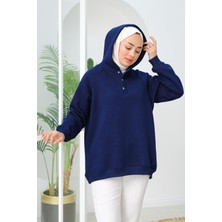 Uğur Butik Kapüşonlu Çıtçıtlı Tunik Sweat