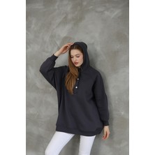 Uğur Butik Kapüşonlu Çıtçıtlı Tunik Sweat