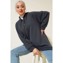 Uğur Butik Kapüşonlu Çıtçıtlı Tunik Sweat
