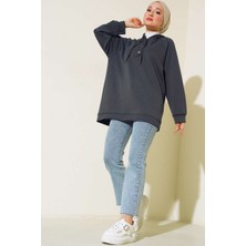Uğur Butik Kapüşonlu Çıtçıtlı Tunik Sweat