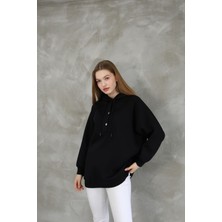 Uğur Butik Kapüşonlu Çıtçıtlı Tunik Sweat