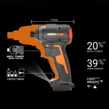 Worx WX265.9 - 20 Volt - 200NM Kömürsüz Şarjlı Darbeli Tornavida - Akü Dahil Değil