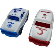 Ambulans Polis 2 Adet Şehrin Kırılmazları Arabalar 10 cm