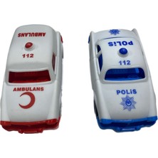 Ambulans Polis 2 Adet Şehrin Kırılmazları Arabalar 10 cm