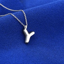 Barış Takı 925 Ayar Gümüş Inci Y Harfli Hayalet Kolye