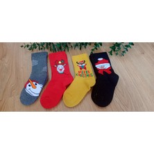Bebek Meselesi Yılbaşı Desen Unisex Çocuk Havlu Soket Çorap