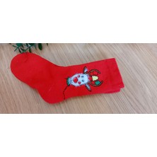 Bebek Meselesi Yılbaşı Desen Unisex Çocuk Havlu Soket Çorap