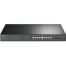 TP-Link TL-SG1218MP 16 Port 10-100-1000 Poe+ Switch 2 Port SFP Çelik Kasa Rack Mount