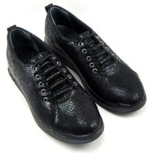 Erkan Saçmacı Khloe Siyah Yılan  Deri Günlük Ayakkabı