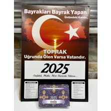 Ömür Takvim Türk Bayraklı 1.bölge 2025 Kartonlu Yapraklı Duvar Takvimi