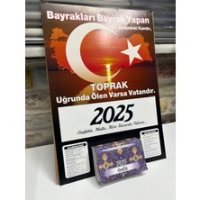 Ömür Takvim Türk Bayraklı 1.bölge 2025 Kartonlu Yapraklı Duvar Takvimi