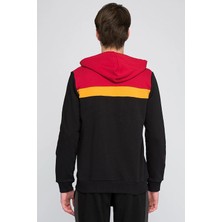 Galatasaray Orijinal Sweatshirt Kapüşonlu Fermuarlı Siyah Sweat