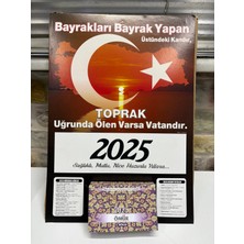 Ömür Takvim Türk Bayraklı 2.bölge 2025 Kartonlu Yapraklı Duvar Takvimi