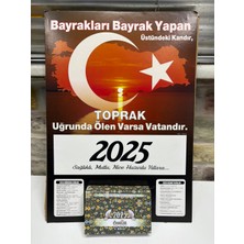 Ömür Takvim Türk Bayraklı 4.bölge 2025 Kartonlu Yapraklı Duvar Takvimi