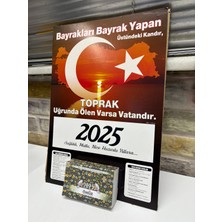 Ömür Takvim Türk Bayraklı 4.bölge 2025 Kartonlu Yapraklı Duvar Takvimi