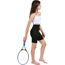Kız Çocuk Yüksek Bel Kruvaze Kemer, Koşu, Yürüyüş,  Casual, Spor, Atletik, Egzersiz, Fittness Kısa Tayt