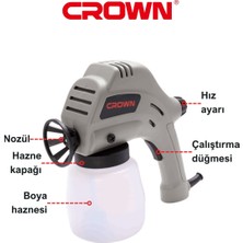 Crown Elektrikli Boya Tabancası - 80 W CT31007