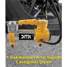 Ditek Profesyonel Metal Gövde Oto Araç Hava Kompresörü 12V-13,5V