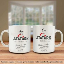Asilmeydan Asil Hediyelik Çift Yön Renkli Baskılı Mustafa Kemal Atatürk - Ay Yıldız Kupa Bardak