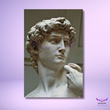 Abart Art Tekli Dikey Kanvas Modern Duvar Tablosu Davut Heykeli