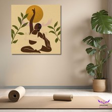 Abart Art Tekli Kare Kanvas Modern Yoga Yapan Kadın Salon Tablosu