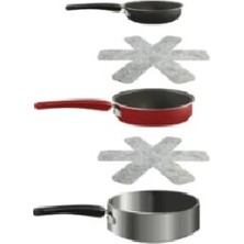 3 Adet 3lü Tava Tencere ve Borcam Koruyucu Çizdirmez Keçe Gri 3'lü Set 5 mm